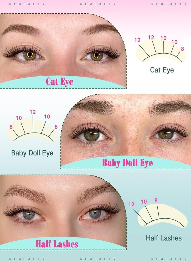 Newcally 8-10-12MM Short Lash Clusters Kit Natural Look DIY Lash Extension Kit C-curly Eyelash Clusters Kit Ultra Thin Lash Band Individual Lashes Kit by Newcally - Image 5